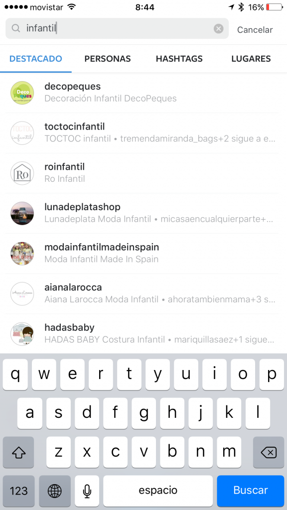 busqueda instagram hashtag infantil