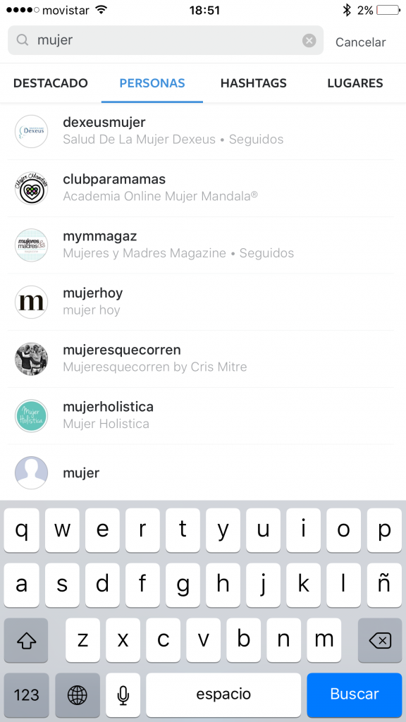 busqueda instagram hashtag mujer
